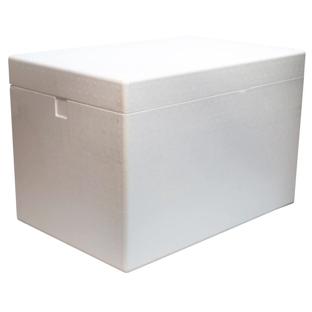 Polystyrene box 45 liter, incl. Cover (pallet)